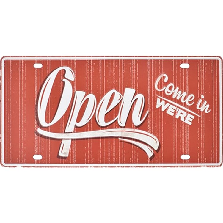 Open - License Tin Signs - 30*15cm