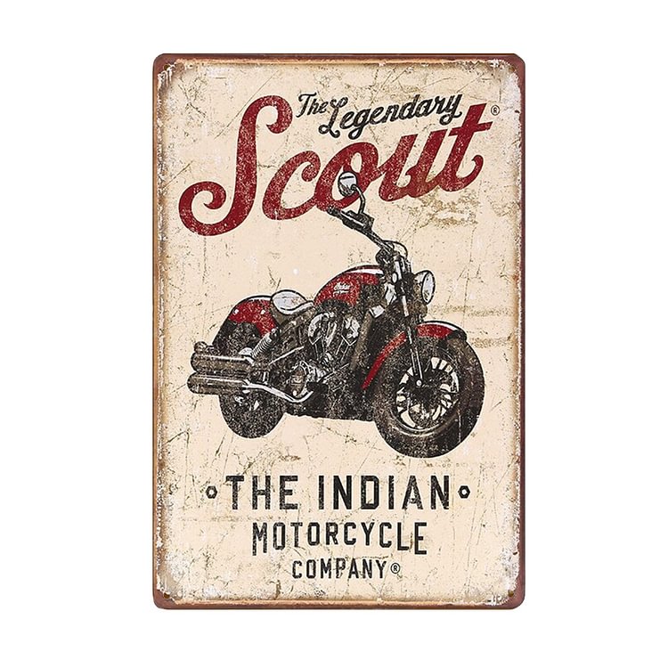 Scout Motorcycle - Vintage Tin Signs