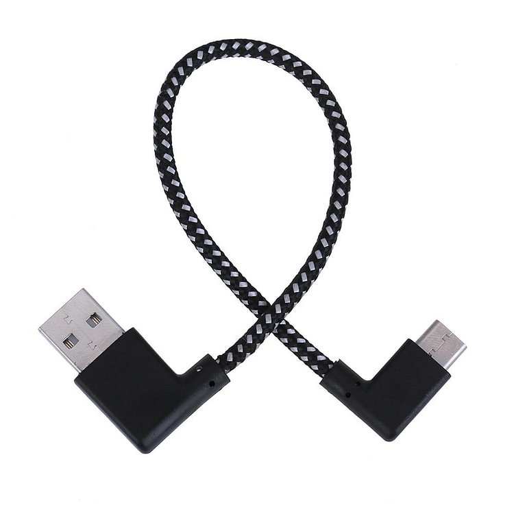Nylon Braided 90 Degree Connector USB3.1 Type-C Port Charging Data Cable