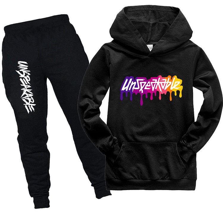Mayoulove Kids Neon Unspeakable Hooded Shirt and pants 2pcs-Mayoulove