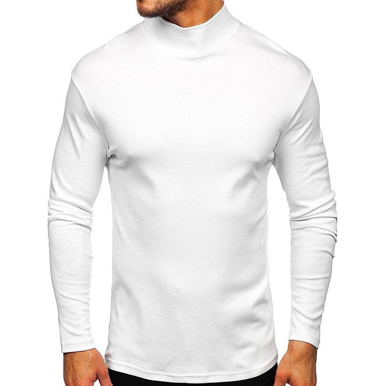 BrosWear Men's Stand Collar Thickened Warm Bottoming T-Shirt