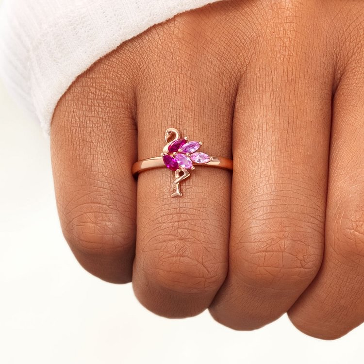 Tickled Pink Flamingo Ring