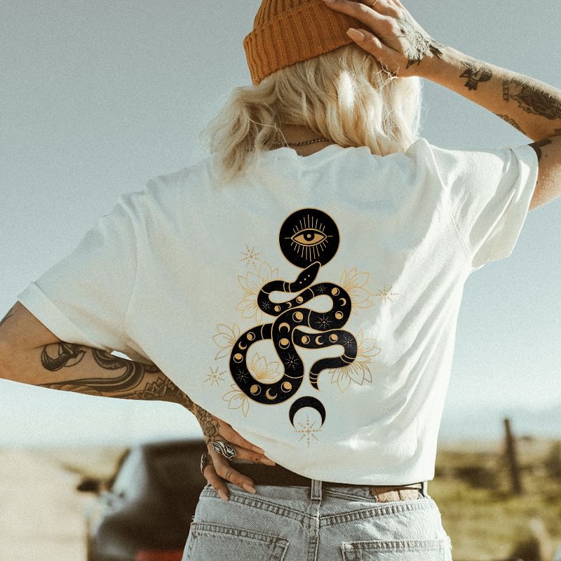  Vintage floral and snake print t-shirt designer - Neojana