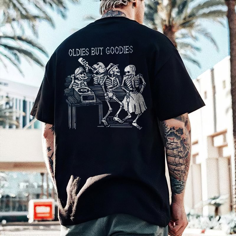 Oldies But Goodies Skulls Printed Men's Comfy T-shirt - Krazyskull