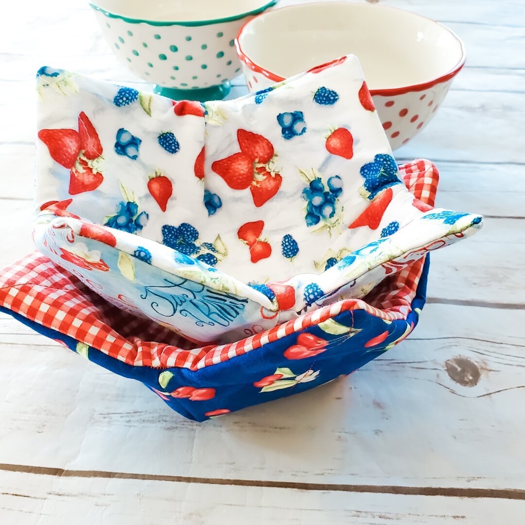 Sewing Pattern Printable Microwave Bowl Cozy Template Two 10” Squares