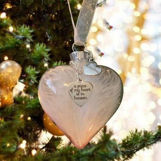 Heart Memorial Ornament "A Piece Of My Heart Is In Heaven" - tree - Codlins