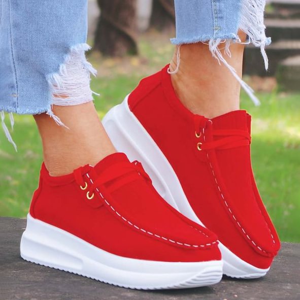 Women’s Fashionable And Comfortable Lace-Up Platform  Casual Shoes