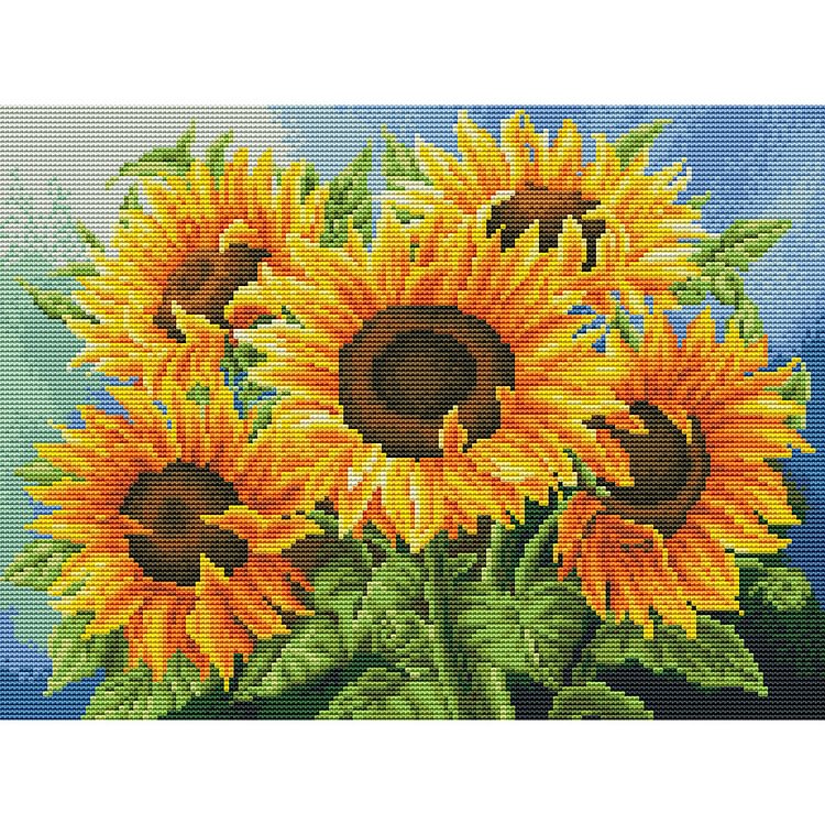 (Counted/Stamped)Blossom Sunflower -Cross Stitch Kit Needlework-46*36CM