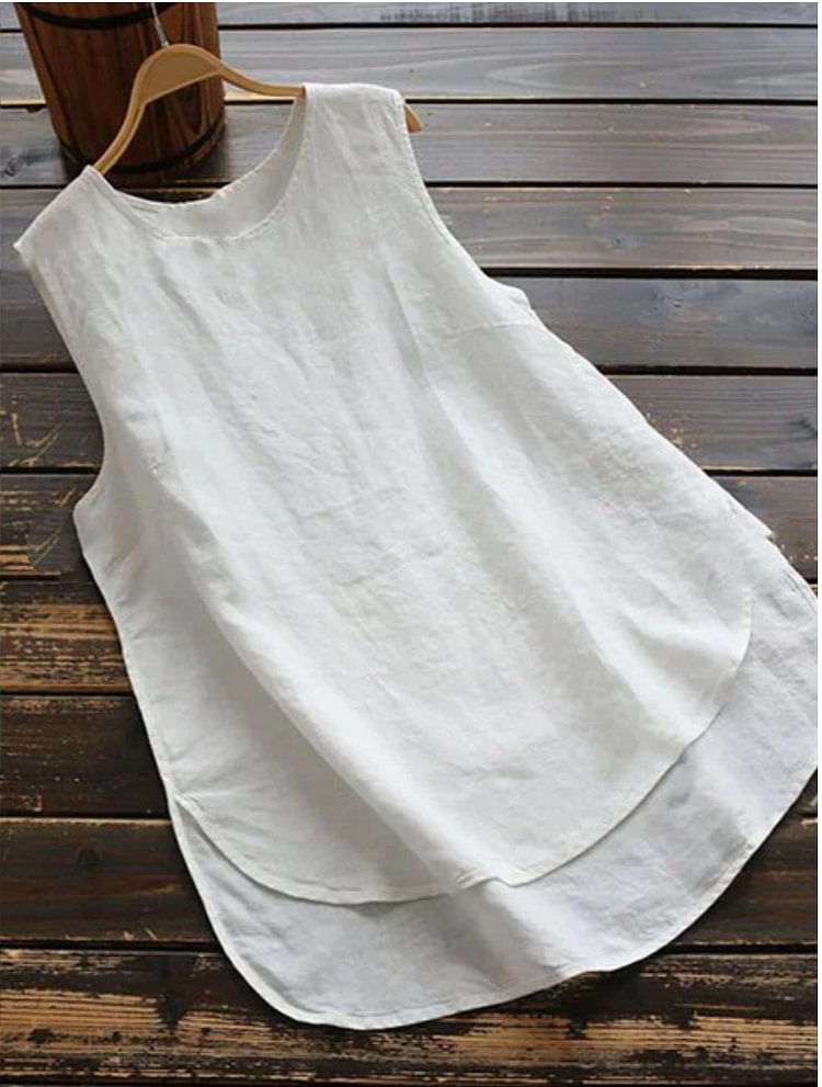Women's Cotton And Linen Sleeveless Top