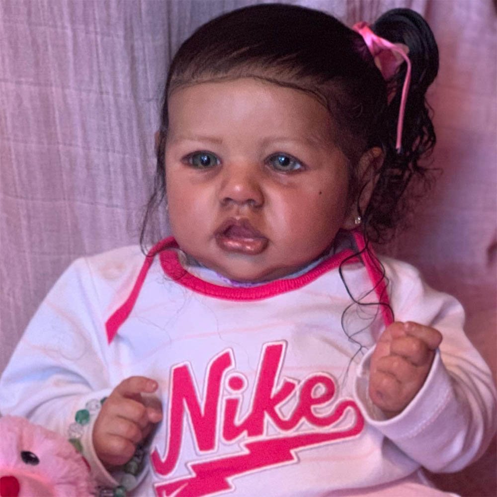 20'' African American Realistic Black Reborn Toddler Baby Dolls Named Allison