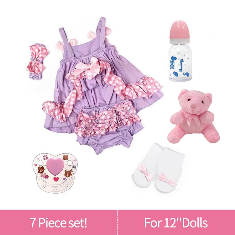  [Suitable for 12'' Mini doll]Adoption Reborn Baby Essentials-7pcs Gift Set C - Reborndollsshop.com-Reborndollsshop®