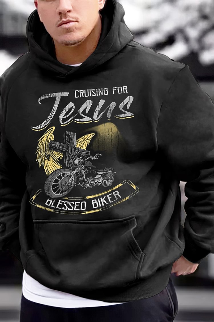 Tiboyz Men's Personalized Motorcycle Cross Casual Hoodie