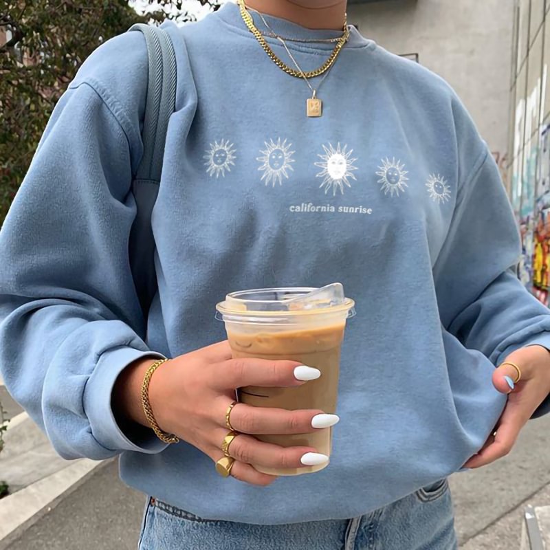  Multiple sun letter printed sweatshirt designer - Neojana