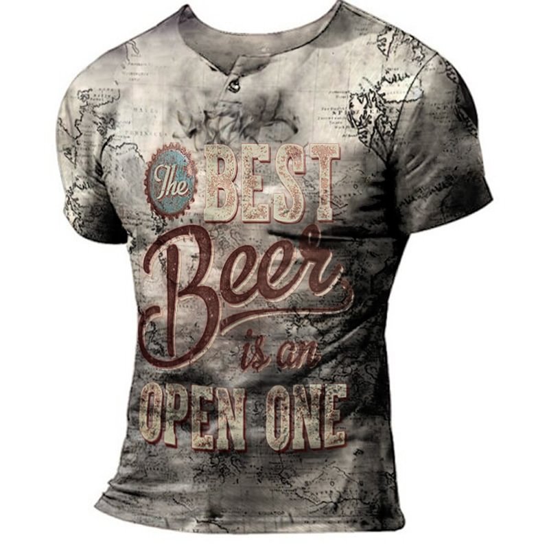 Mens outdoor beer vintage print T-shirt / [viawink] /