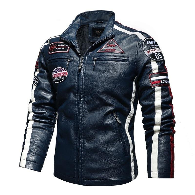 Mens outdoor cycling cold resistant leather jacket / [viawink] /