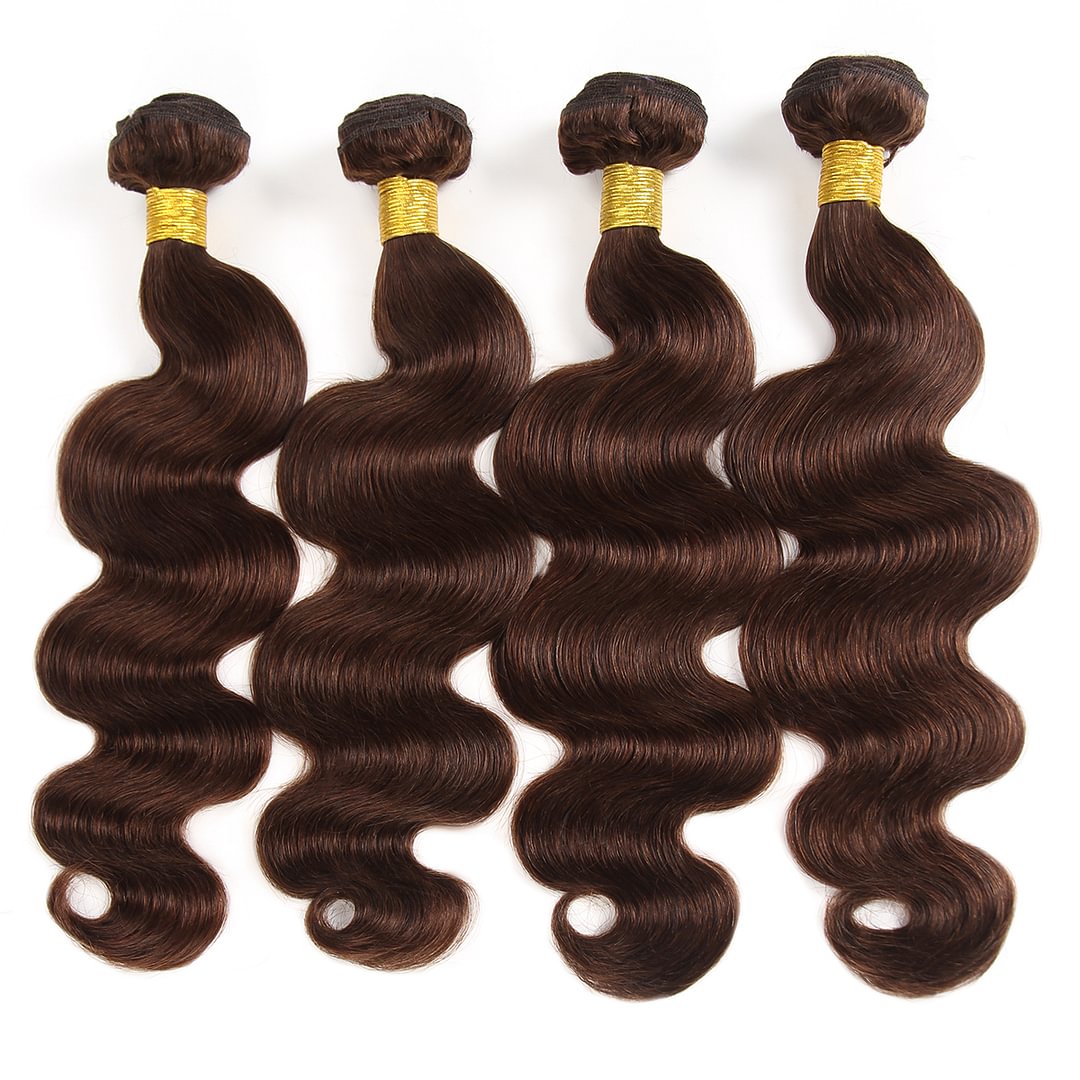1 PC Dark Brown Body Wave Hair Bundles丨Indian Mature Hair、Virgin Hair、Original Hair