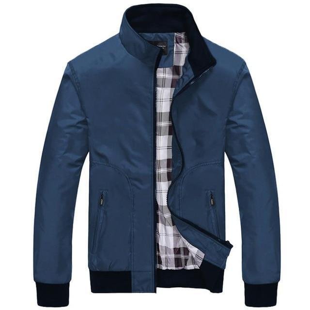 Men solid color casual coat flight baseball jacket-Corachic