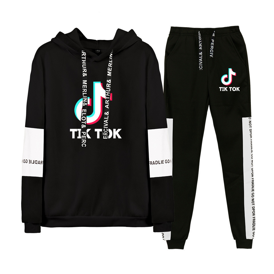 Tik Tok Tracksuit Hoodie Sweatshirt Sweatpants 2 Piece Sets