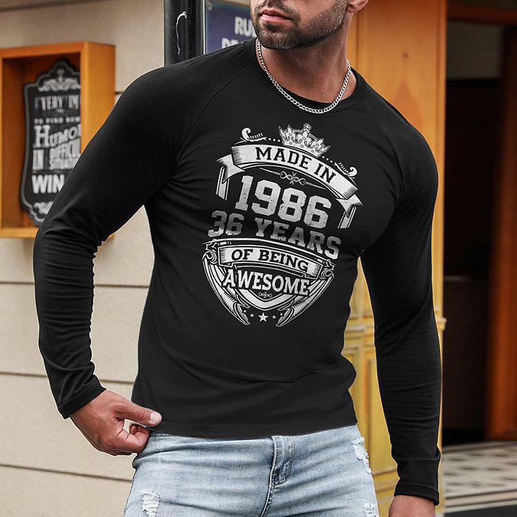 BrosWear Legendary 36 Years Old Men's Long Sleeve T-Shirt