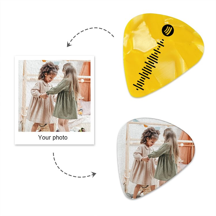 Scannable Spotify Code Guitar Pick, Photo Engraved Music Song Guitar Pick 1.2mm