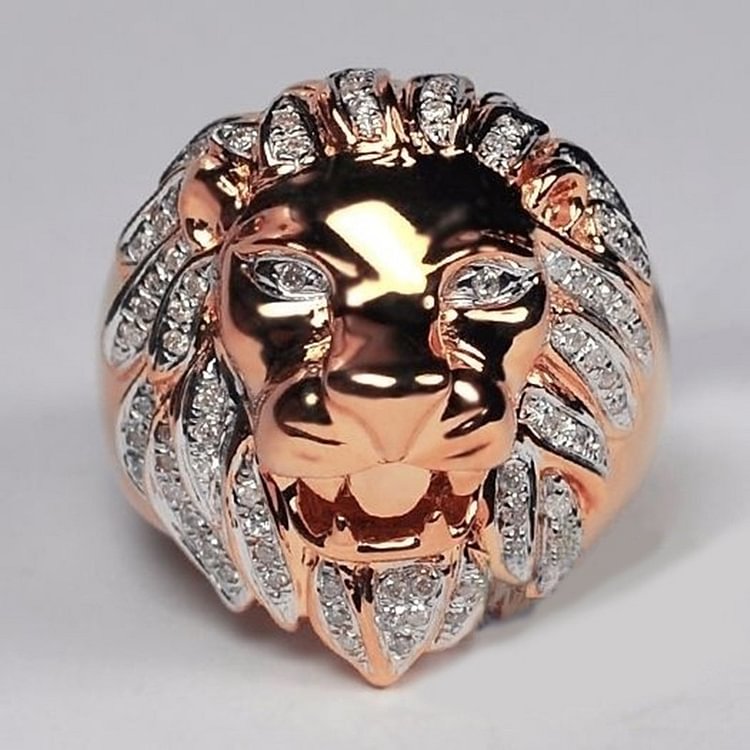 Punk Style Lion Head Personality Men Ring
