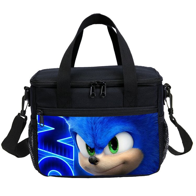 Mayoulove Casual Stylish Sonic The Hedgehog Kids Backpack Lunch Box Sling Bag Pen Case-Mayoulove
