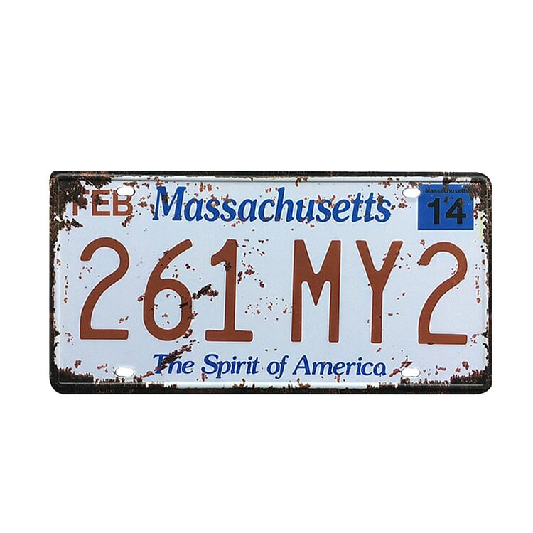 Massachusetts - Car Plate License Tin Signs/Wooden Signs Tin Sign - 15*30CM