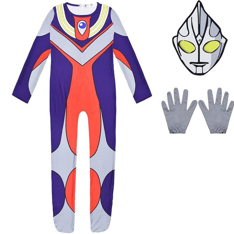 Mayoulove Boys Ultraman Tiga Kids Halloween Cosplay School Party Onesie Costume-Mayoulove