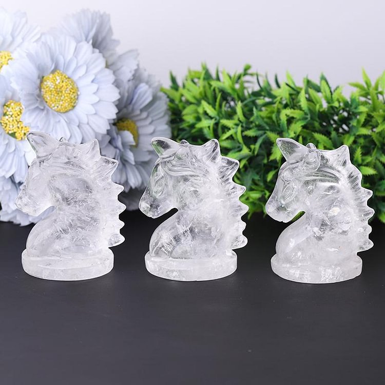 3" Clear Quartz Unicorn Crystal Carvings Animal Bulk Crystal wholesale suppliers