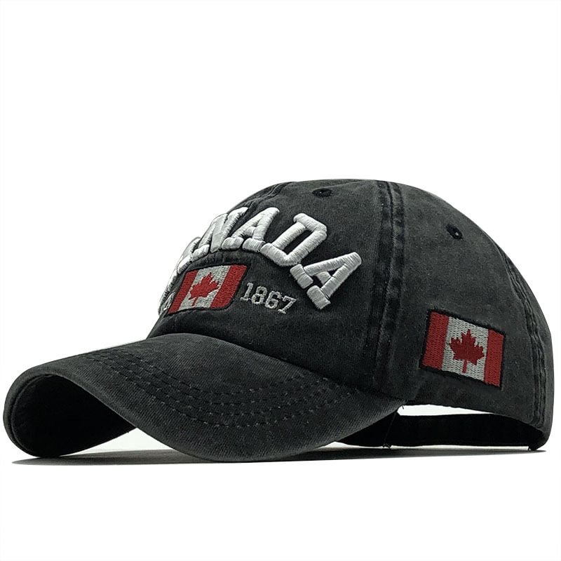 Canada Maple Leaf Washed Fishing Baseball Cap / [viawink] /