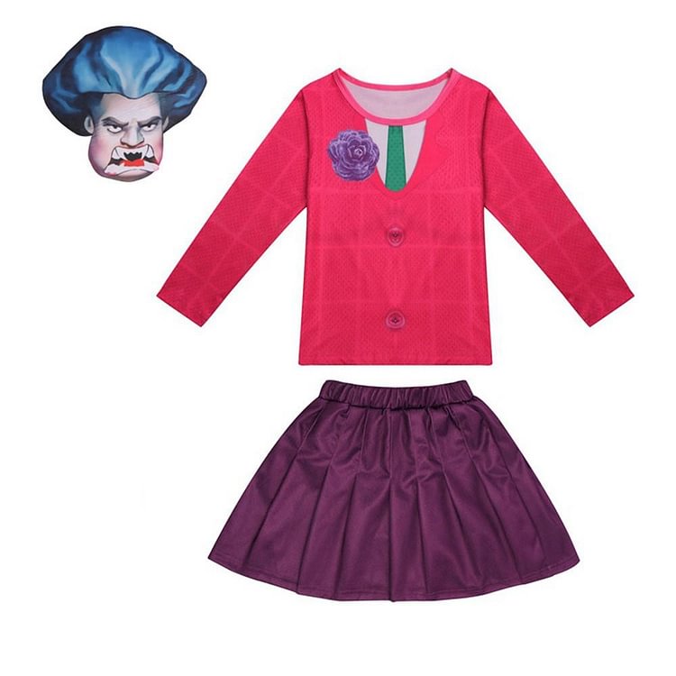 Mayoulove Miss T Scary Teacher Girls Halloween Cosplay Party School Play Costume-Mayoulove