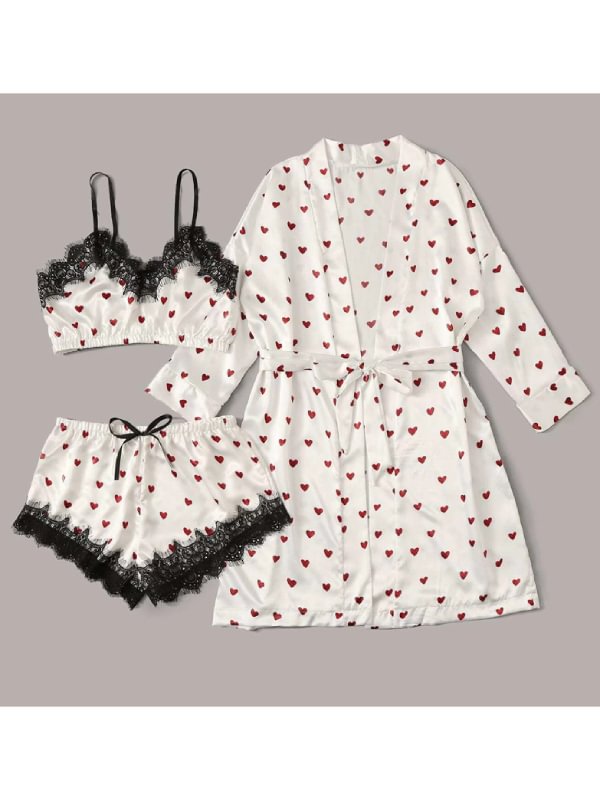 Bra Lace Ice Suspender Pajama Set-Icossi