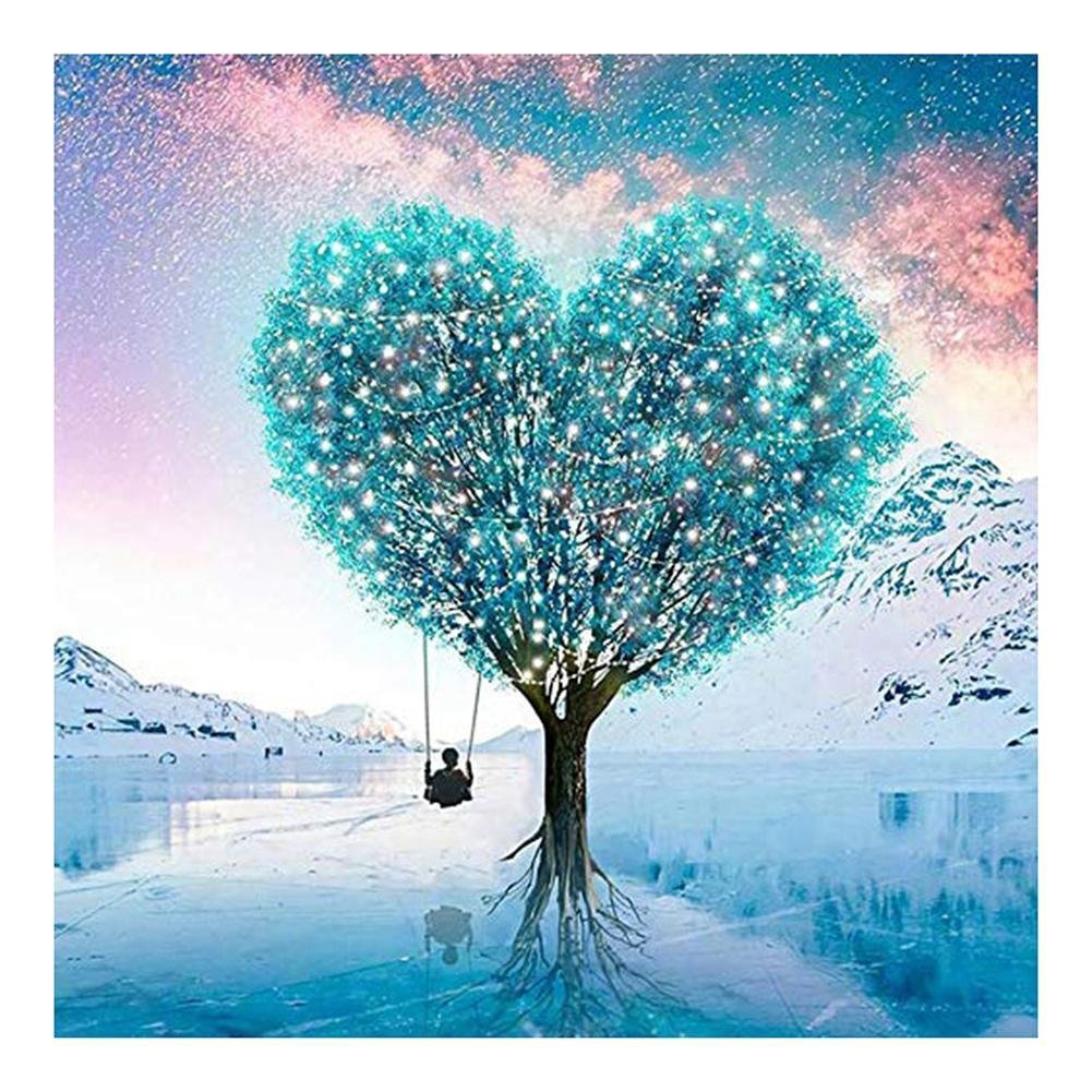 Full Round Diamond Painting Love Heart Tree (30*30cm)
