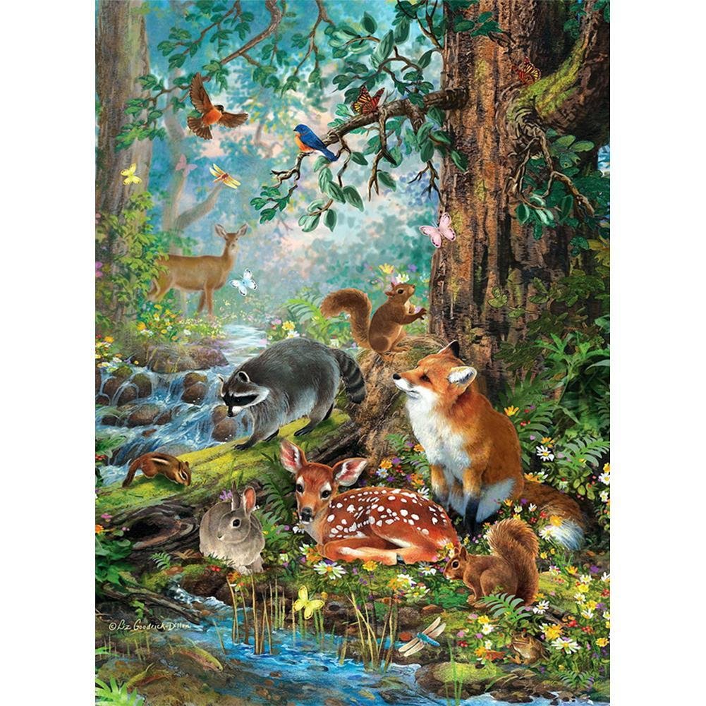 Peinture par numéro - Peinture à l’huile - Monde animal (40'50cm)