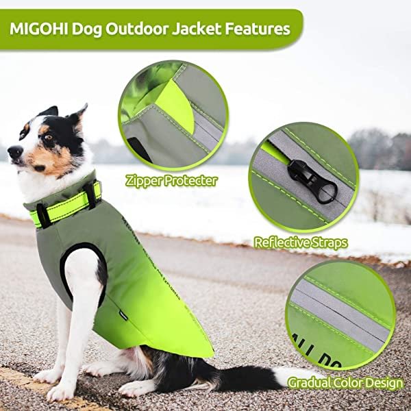 MIGOHI Dog Jacket Winter Jacket for Dogs Pet Coat for Hiking Water Resistant Reflective Lightweight Loft Jacket Sweater for Small, Medium, & Large Dogs