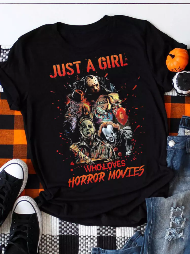 Halloween Horror Movie Graphic T-Shirt Tee-Mayoulove