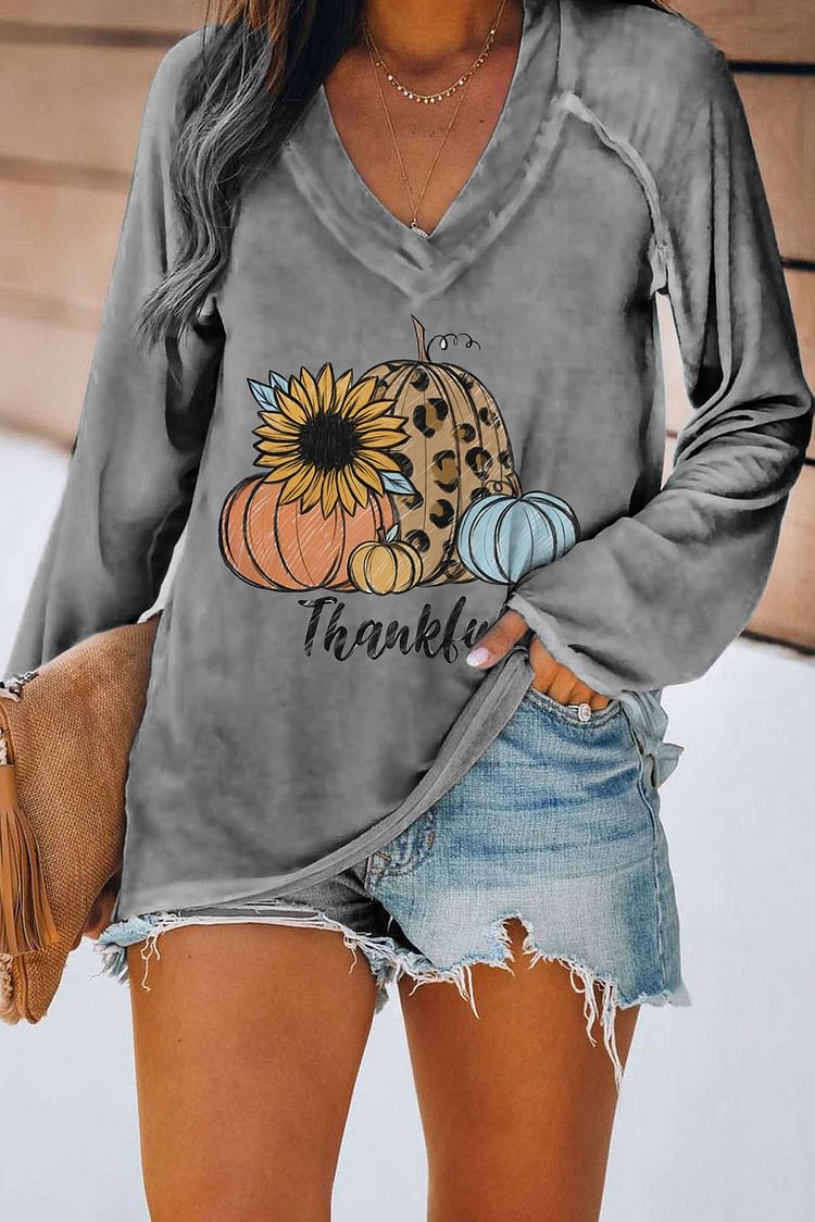 Women's T-shirts Pumpkin Leopard Print T-shirt-Mayoulove