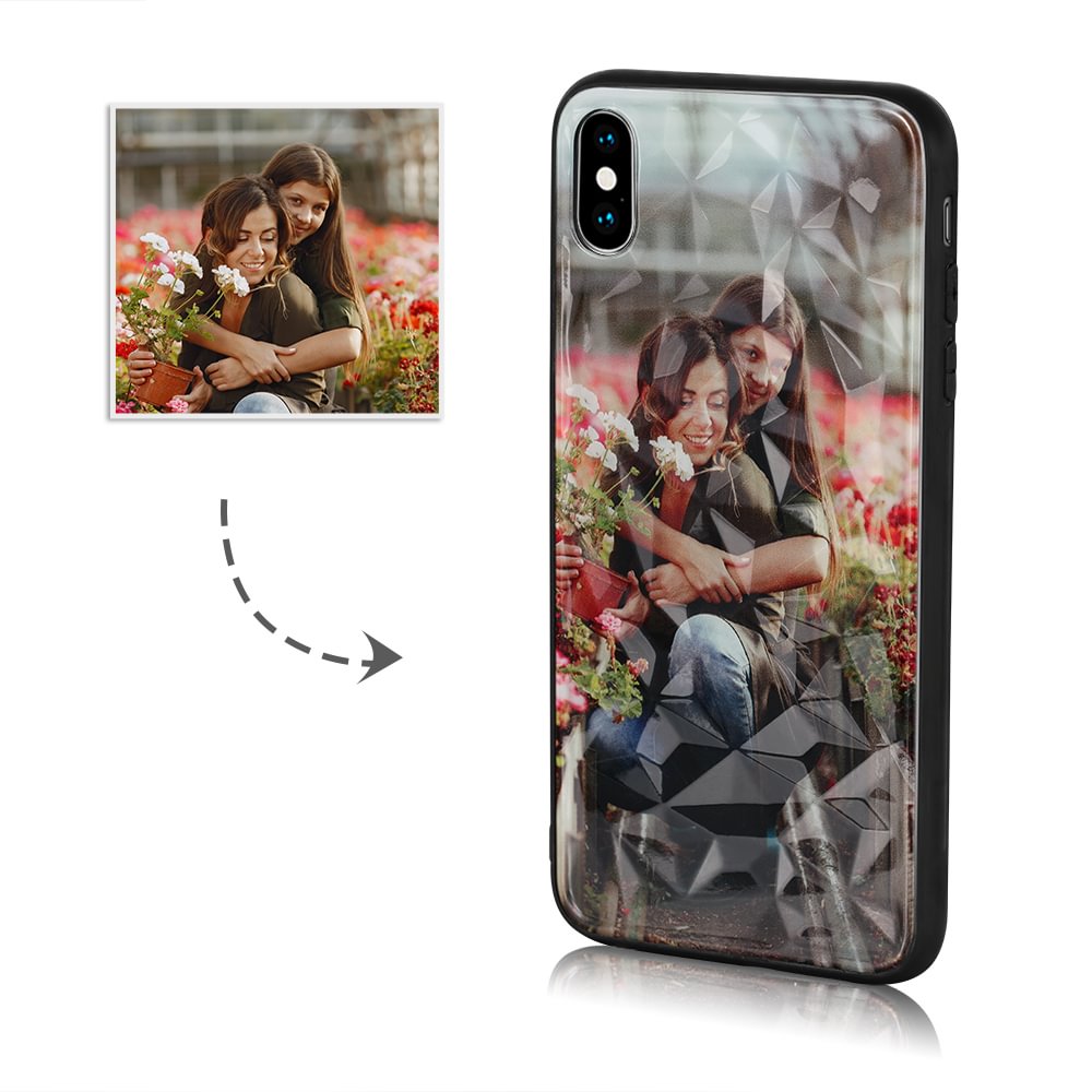 IPhone XS Max Custom Photo Protective Phone Case Diamond Pattern  Surface