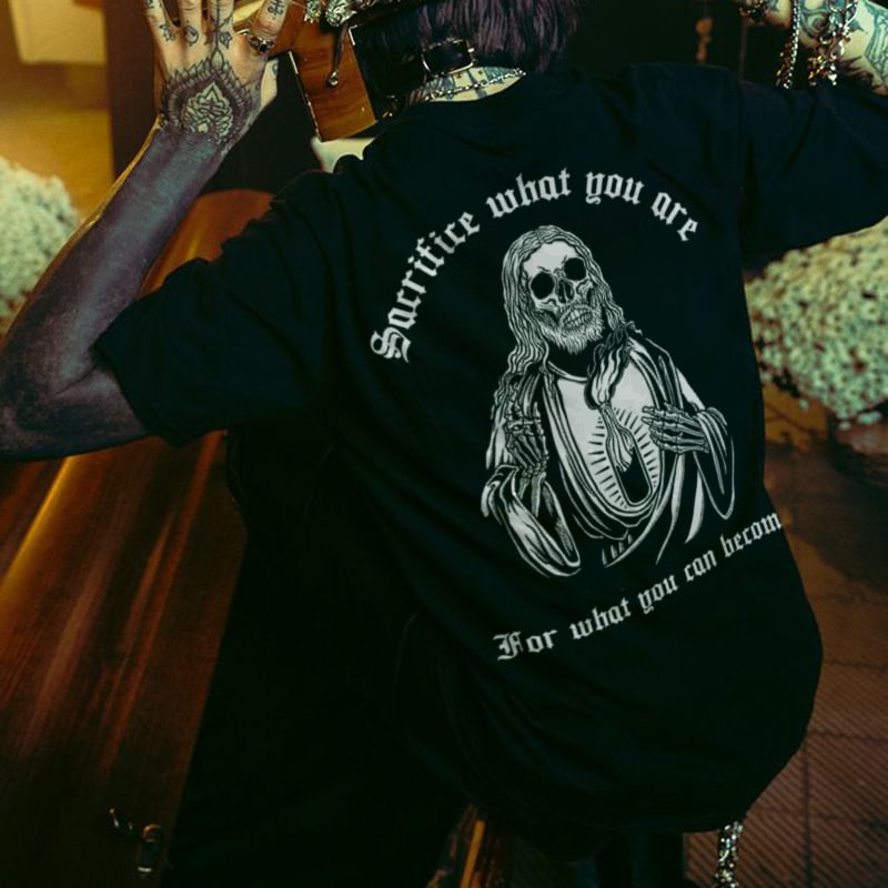 Cloeinc Sacrifice What You Are Skull Printing Men's T-shirt Designer -  UPRANDY