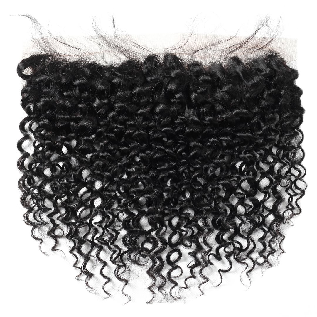 1 PC Black Curly 13×4 Lace Frontal丨Brazilian Mature Hair、Virgin Hair