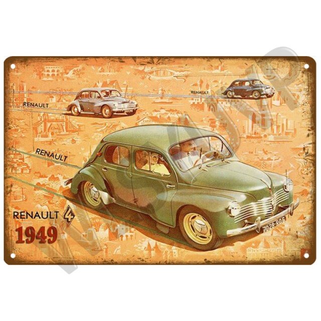 Renault 1949 Car - Vintage Tin Signs