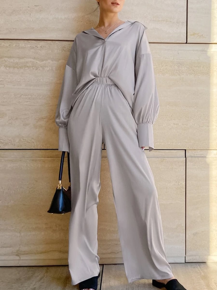 Solid Color Casual Style Long Sleeve Suit