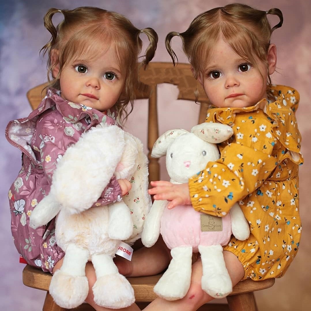 17" Reborn Toddler Girl Ella,Real Lifelike Soft Weighted Body Silicone Reborn Doll Set,with Bottle and Pacifier
