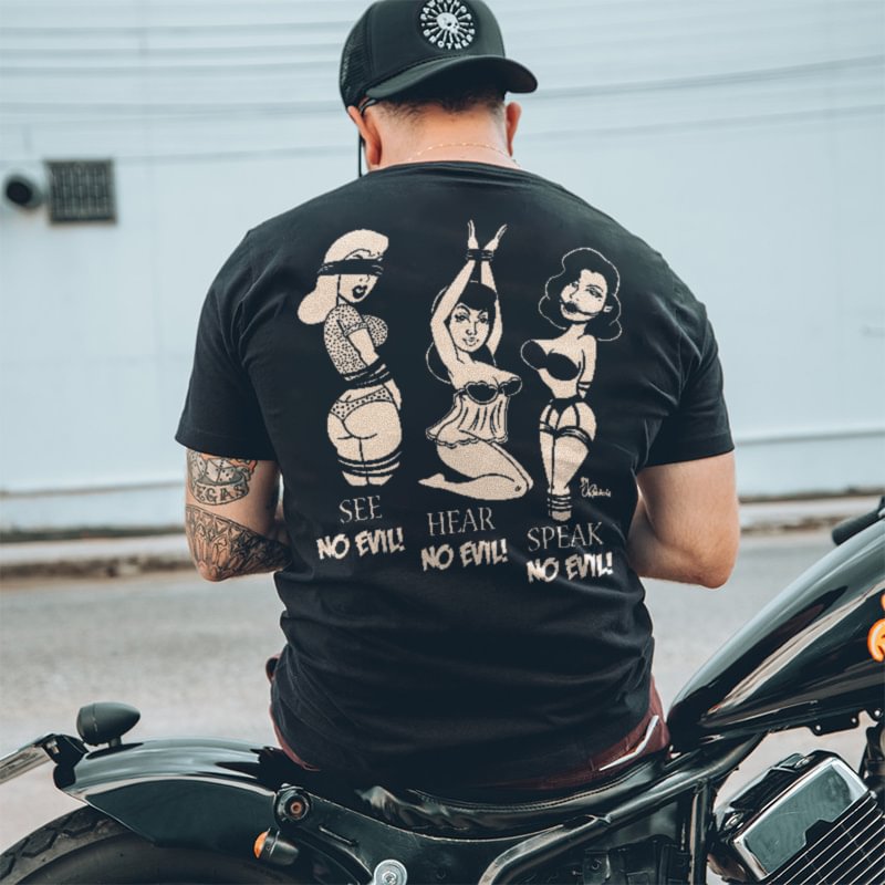 UPRANDY See No Evil Hear No Evil Speak No Evil Printed Men's T-shirt -  UPRANDY