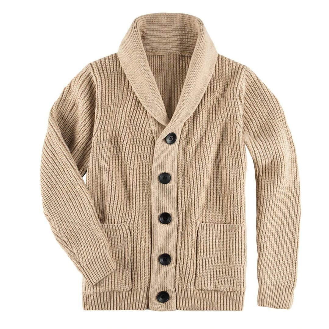 Men's Sweater Turtleneck Single Breasted Pocket Jacket Sweater Cardigan-Corachic