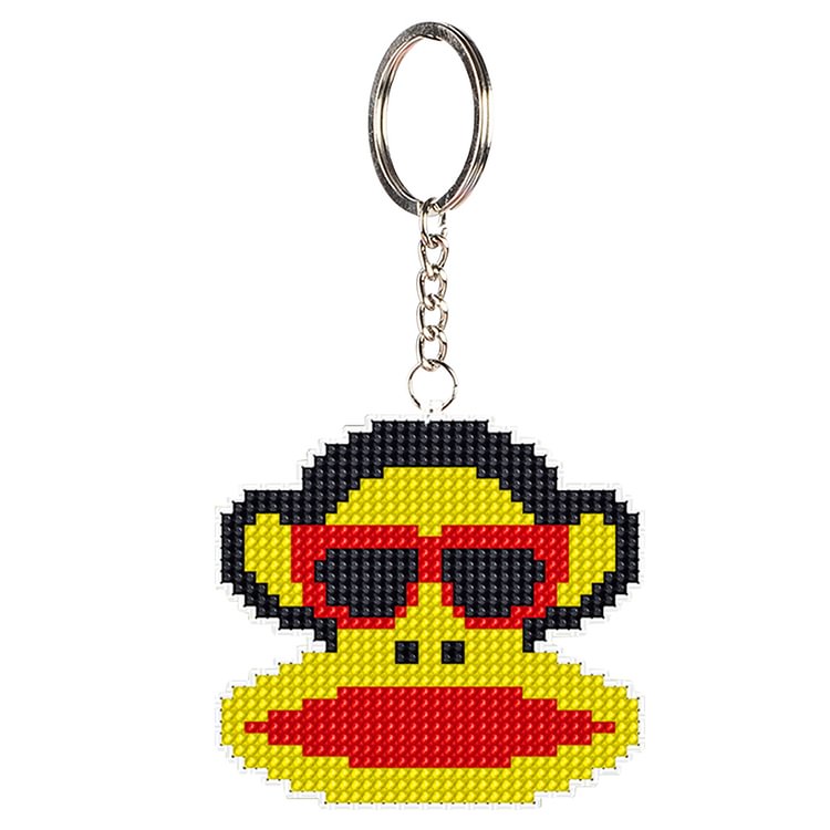 Big Mouth Monkey   Bead Embroidery-Keychain