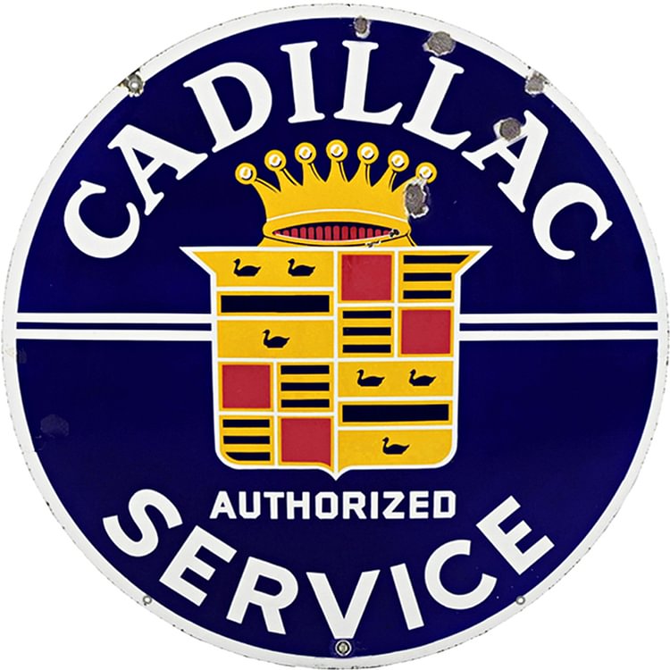 Cadillac Service - Round Vintage Tin Signs/Wooden Signs - 30x30cm