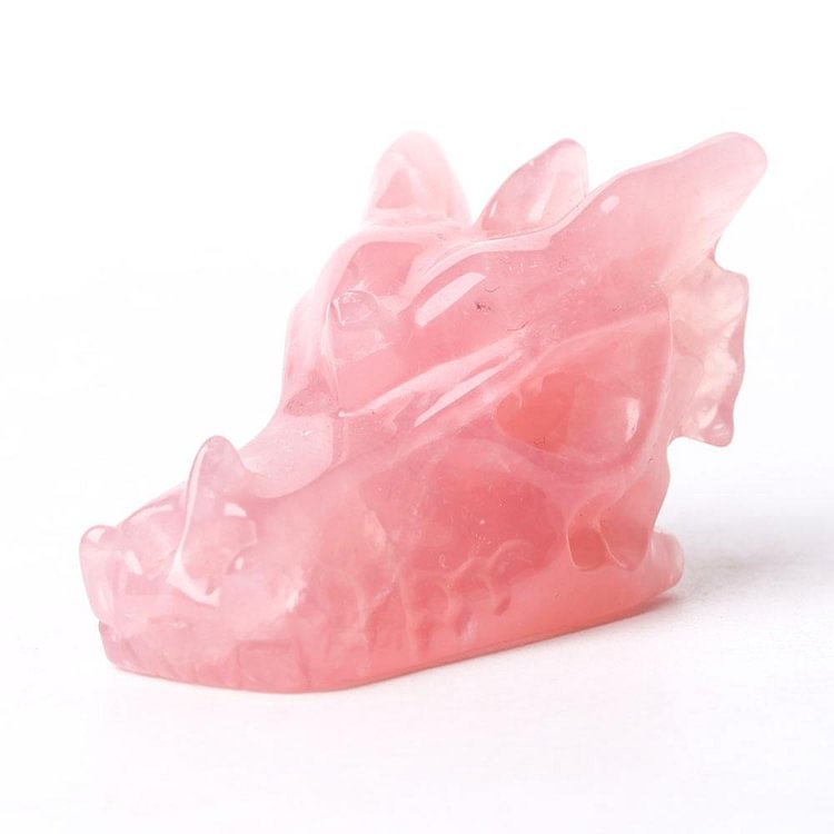 Rose Quartz Dragon Head Carving for Decoration Crystal wholesale suppliers