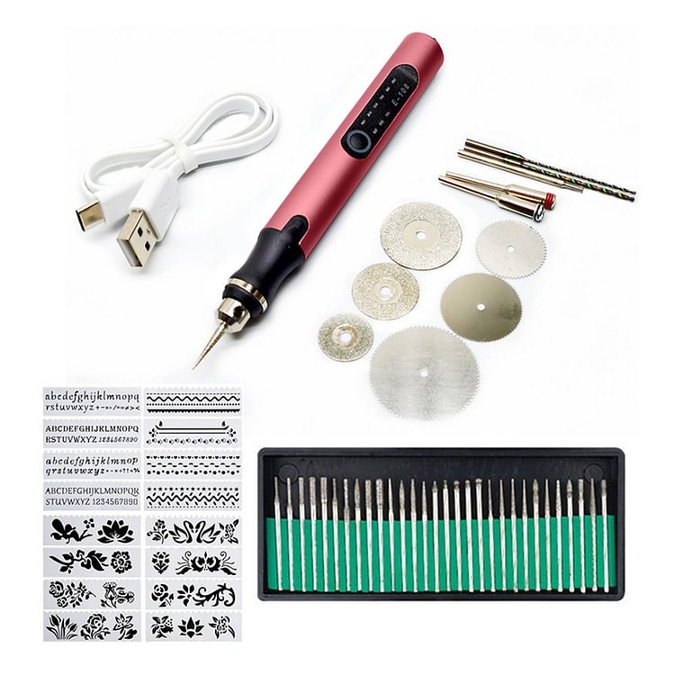 Electric Engraver Pen Rechargeable Engraver Drill Machine for Jewelry Glass Wood