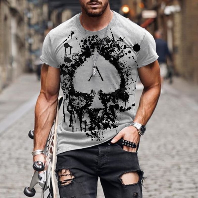 Men's Fashion Tactical Crew Neck Printed T-shirt / [viawink] /